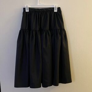 Vintage Anne Klein Neiman Marcus Black Tiered Midi Skirt
